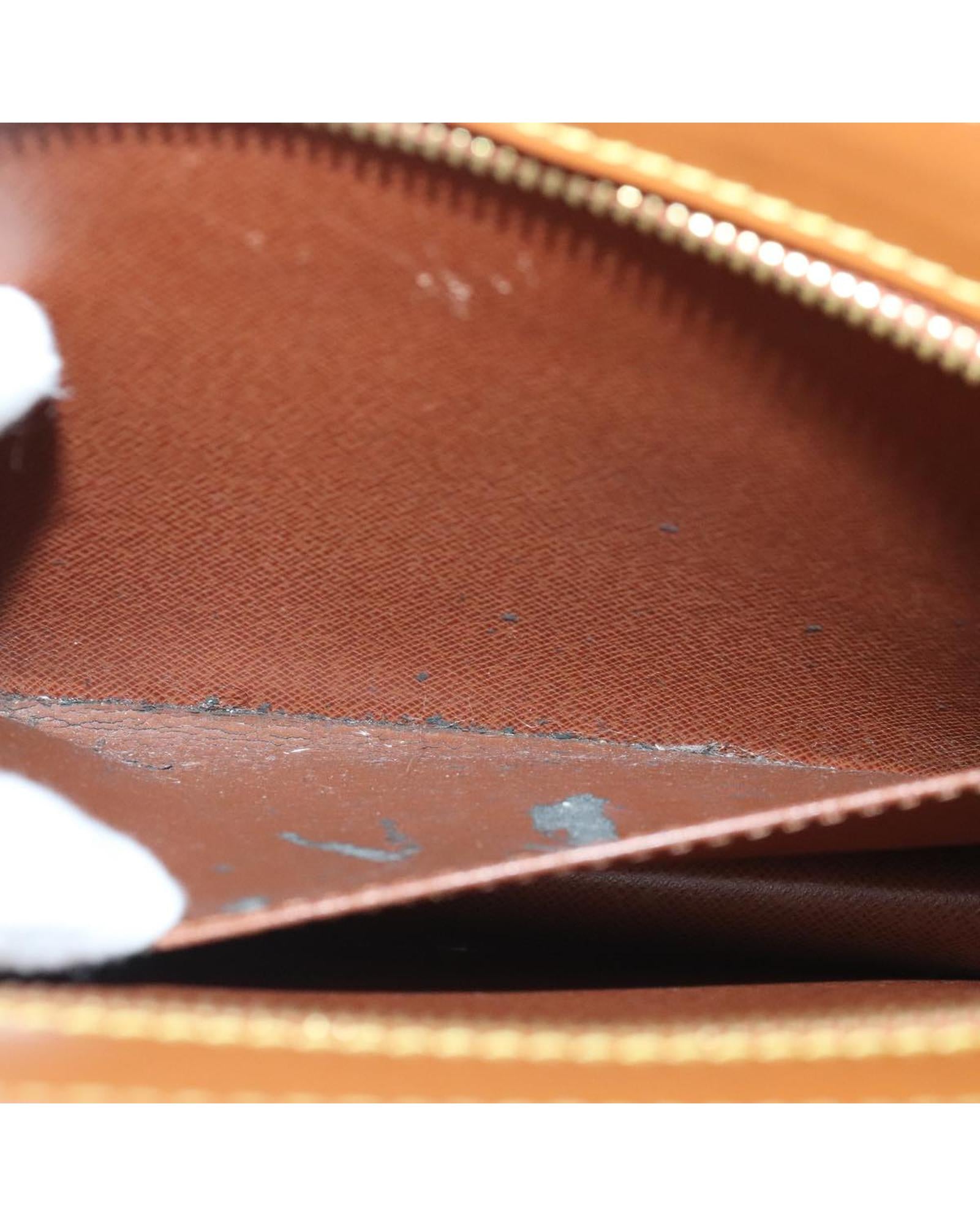 Epi Leather Clutch Bag with Zip Closure