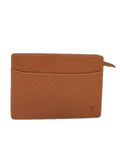 Epi Leather Clutch Bag with Zip Closure