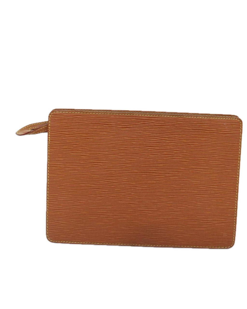 Epi Leather Clutch Bag with Zip Closure
