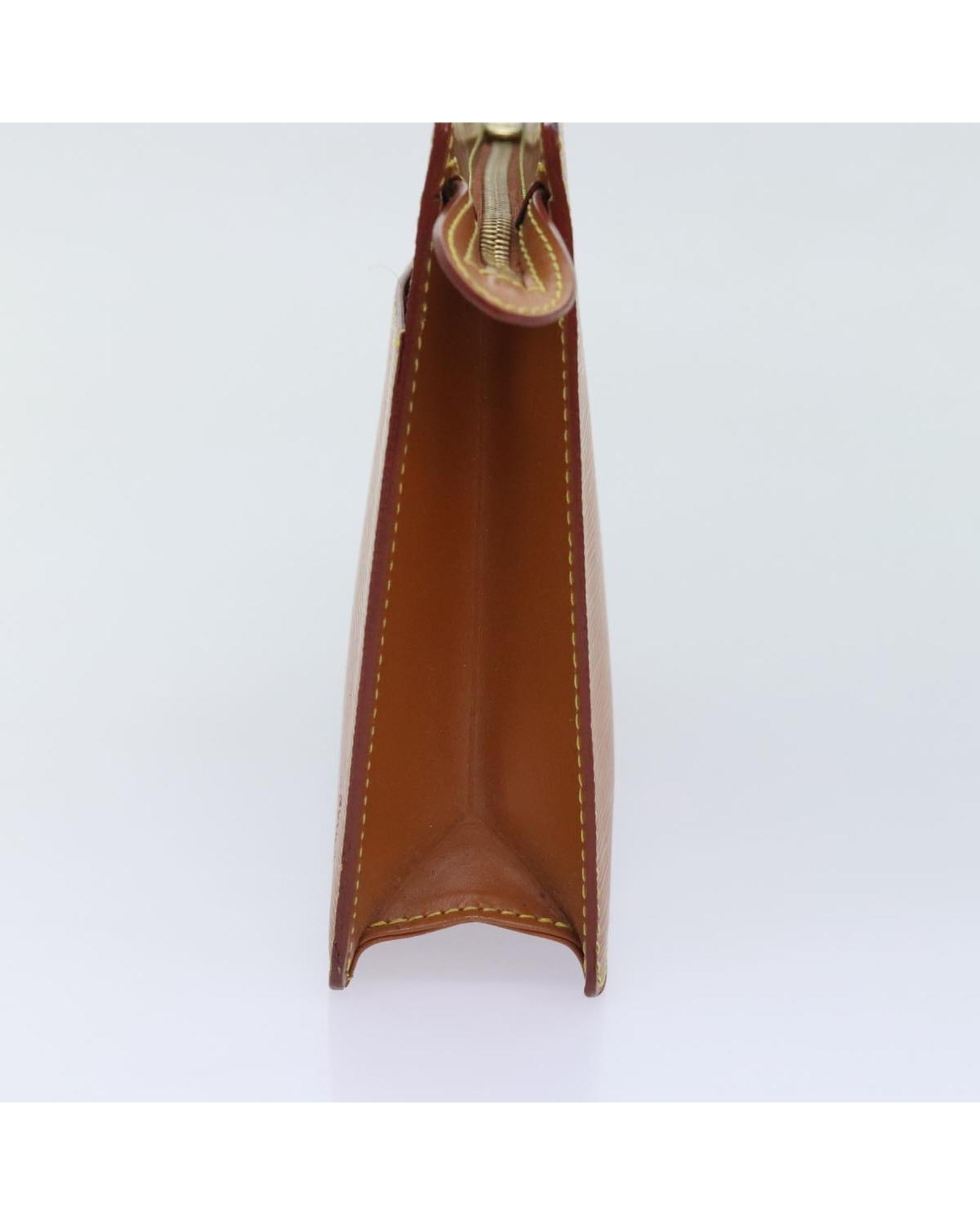 Epi Leather Clutch Bag with Zip Closure