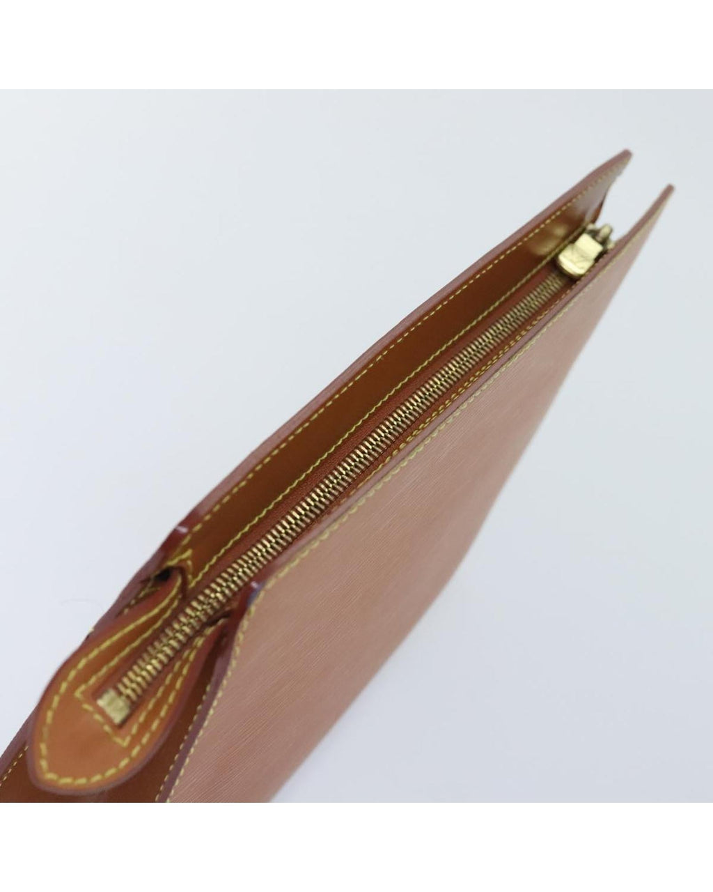 Epi Leather Clutch Bag with Zip Closure