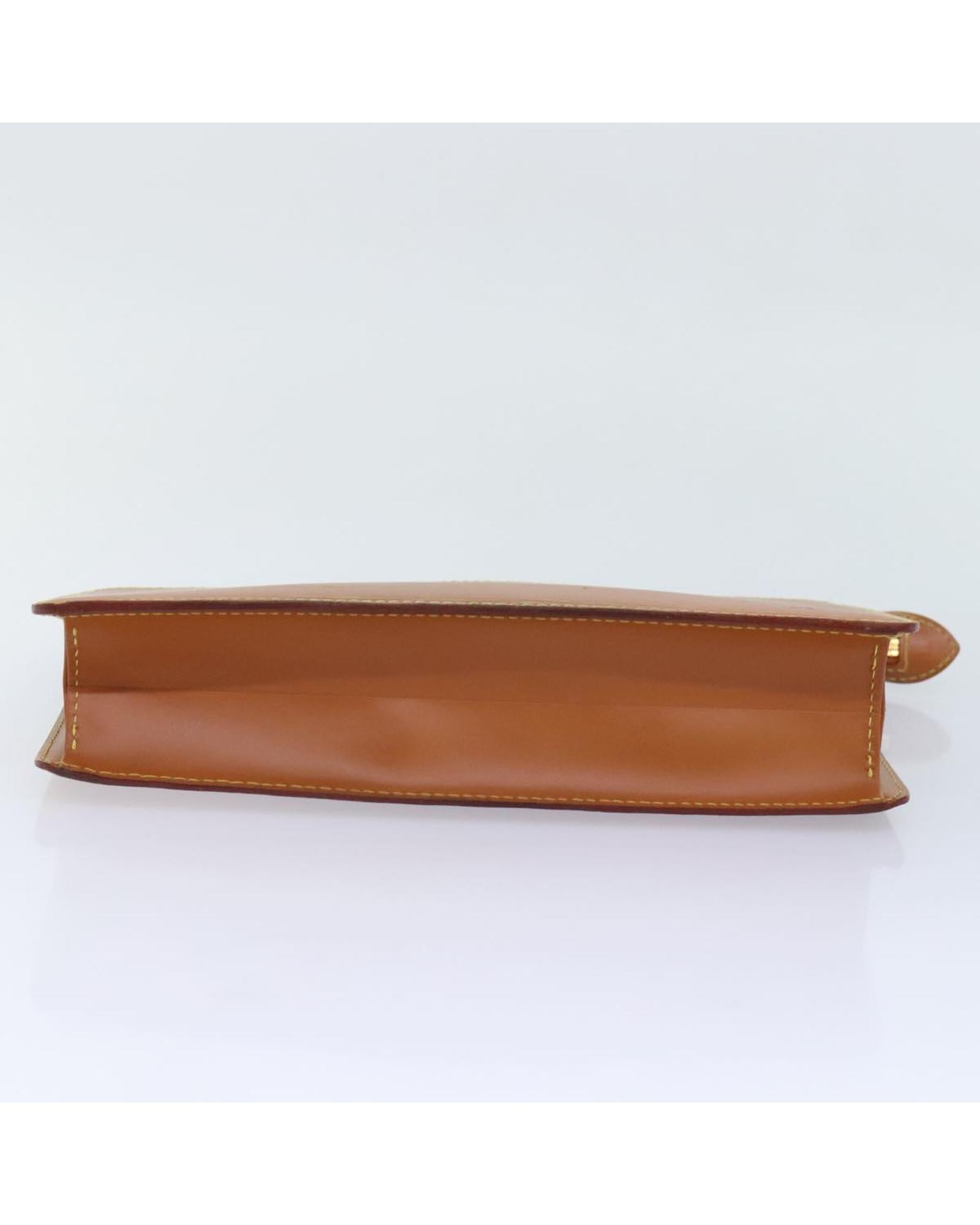 Epi Leather Clutch Bag with Zip Closure