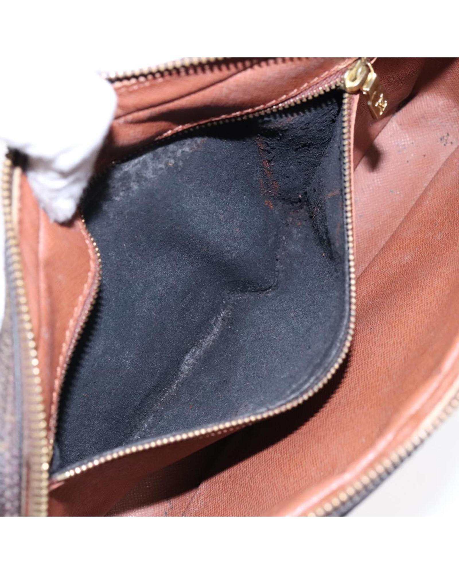 Monogram Canvas Clutch Bag with Surface Rubbing and Storage Smell