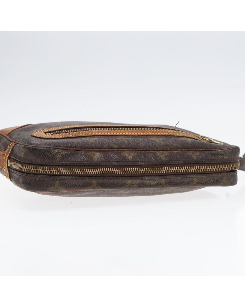 Monogram Canvas Clutch Bag with Surface Rubbing and Storage Smell