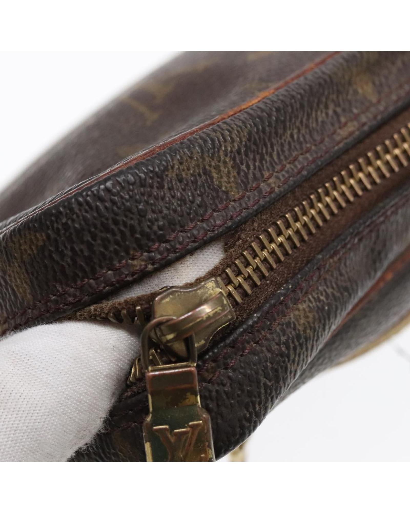 Monogram Canvas Clutch Bag with Surface Rubbing and Storage Smell