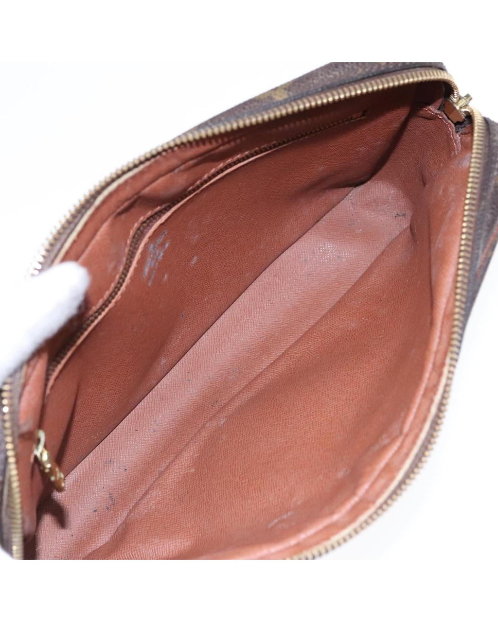 Monogram Canvas Clutch Bag with Surface Rubbing and Storage Smell