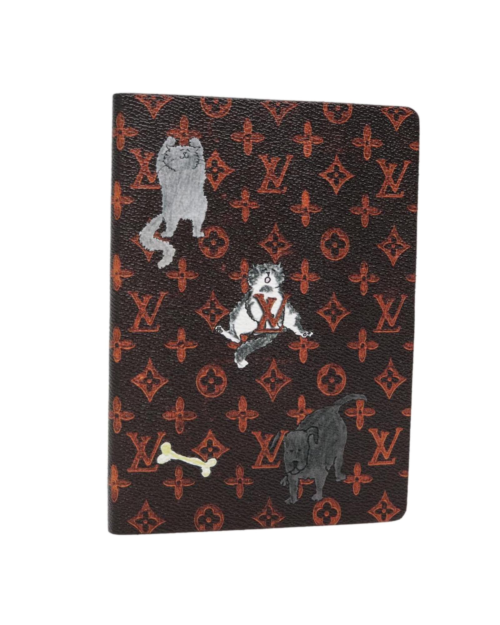 Monogram Canvas Note Cover with Catgram Design