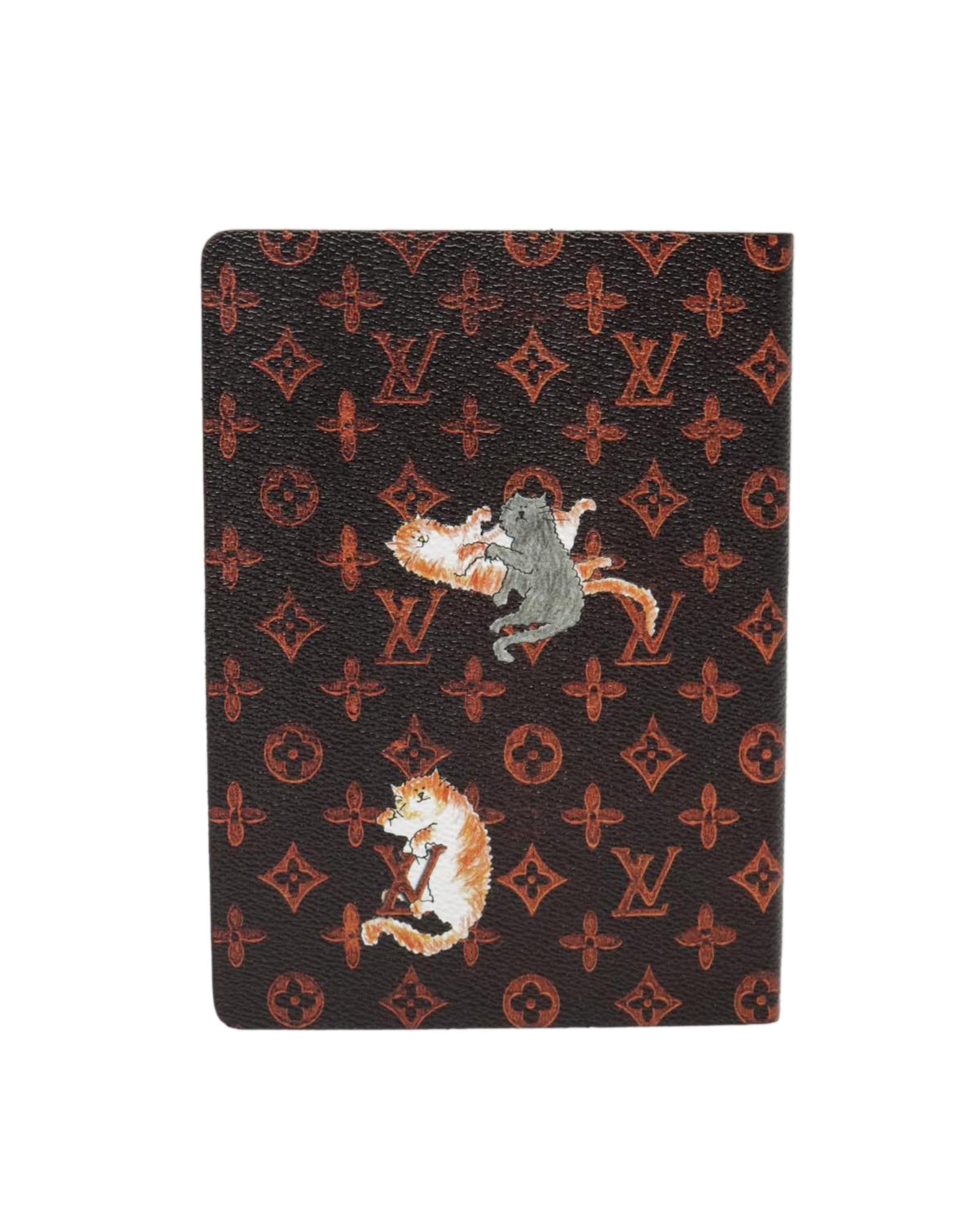 Monogram Canvas Note Cover with Catgram Design