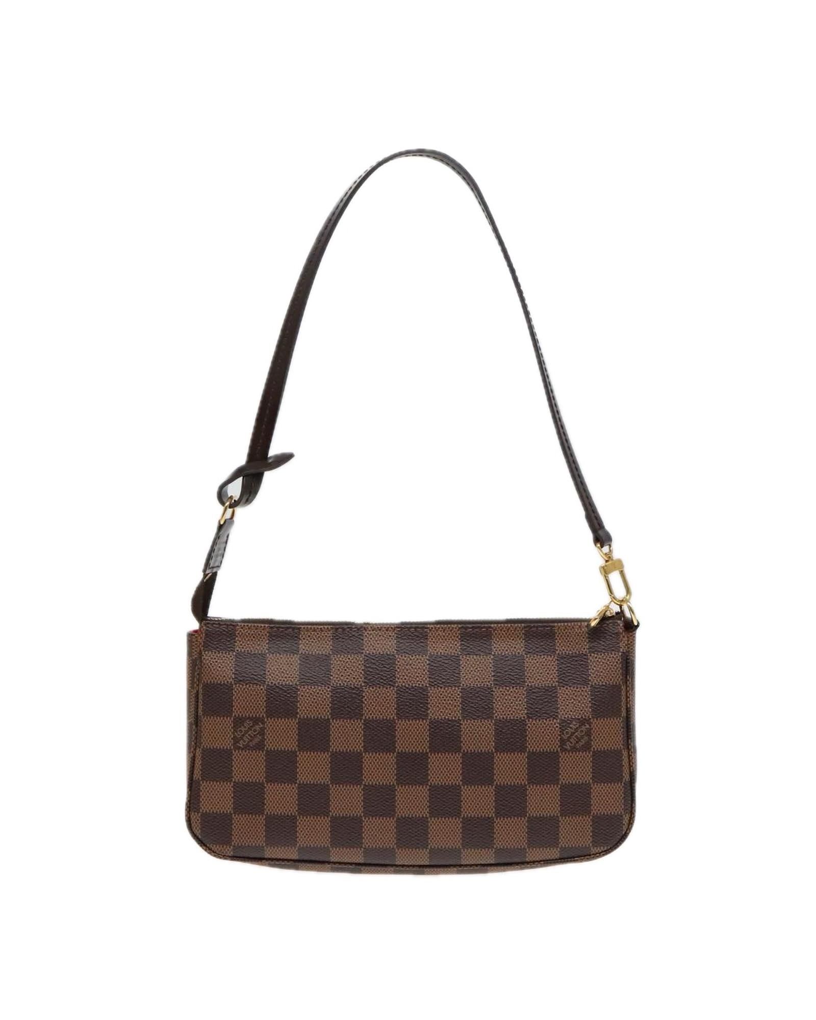 Damier Ebene Canvas Pochette Accessoires Pouch with Dust Bag