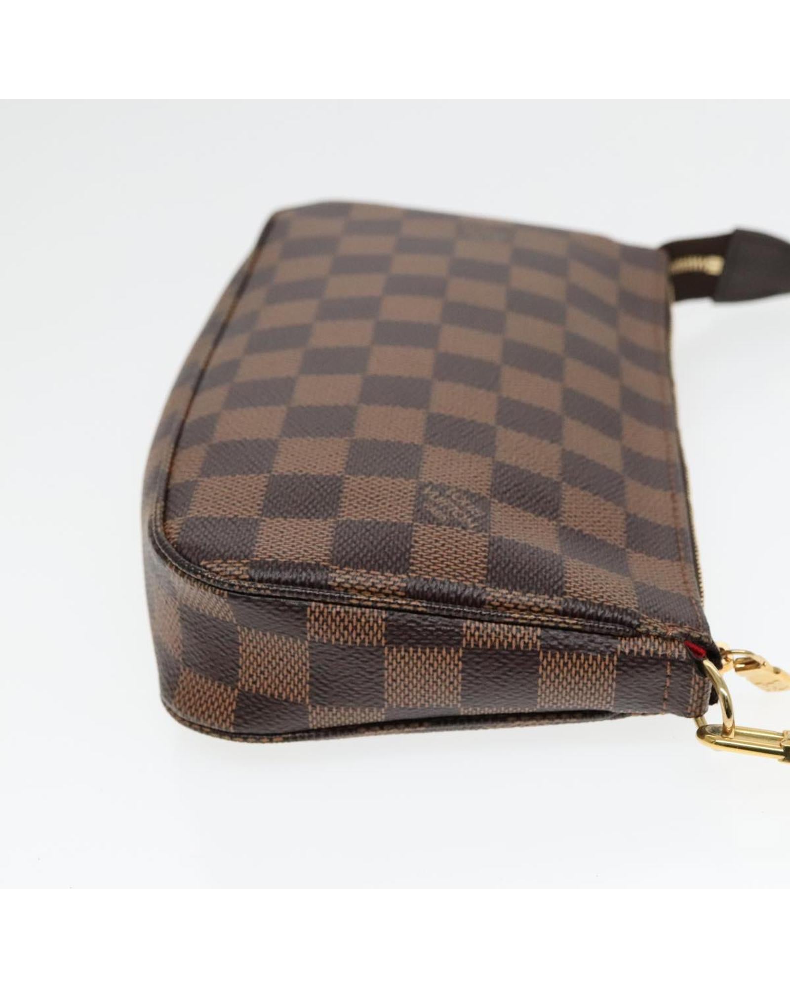 Damier Ebene Canvas Pochette Accessoires Pouch with Dust Bag