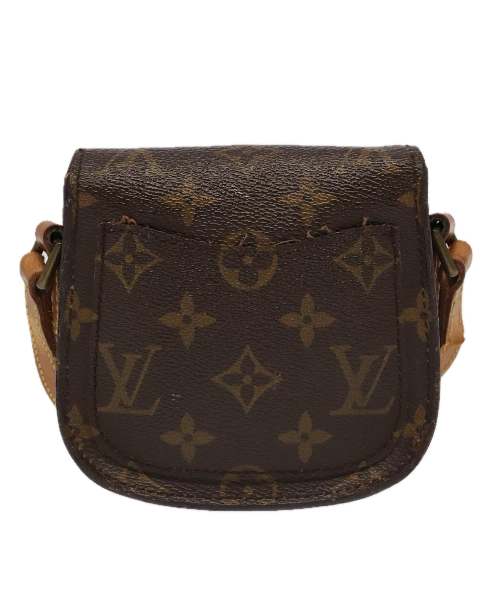 Monogram Canvas Shoulder Bag with Adjustable Strap and Classic Design