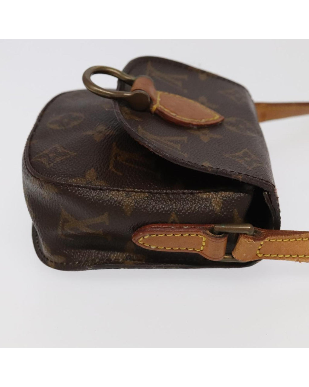 Monogram Canvas Shoulder Bag with Adjustable Strap and Classic Design