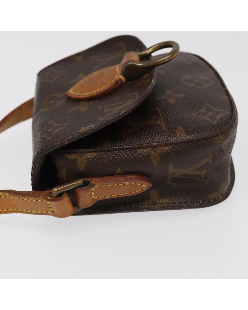 Monogram Canvas Shoulder Bag with Adjustable Strap and Classic Design