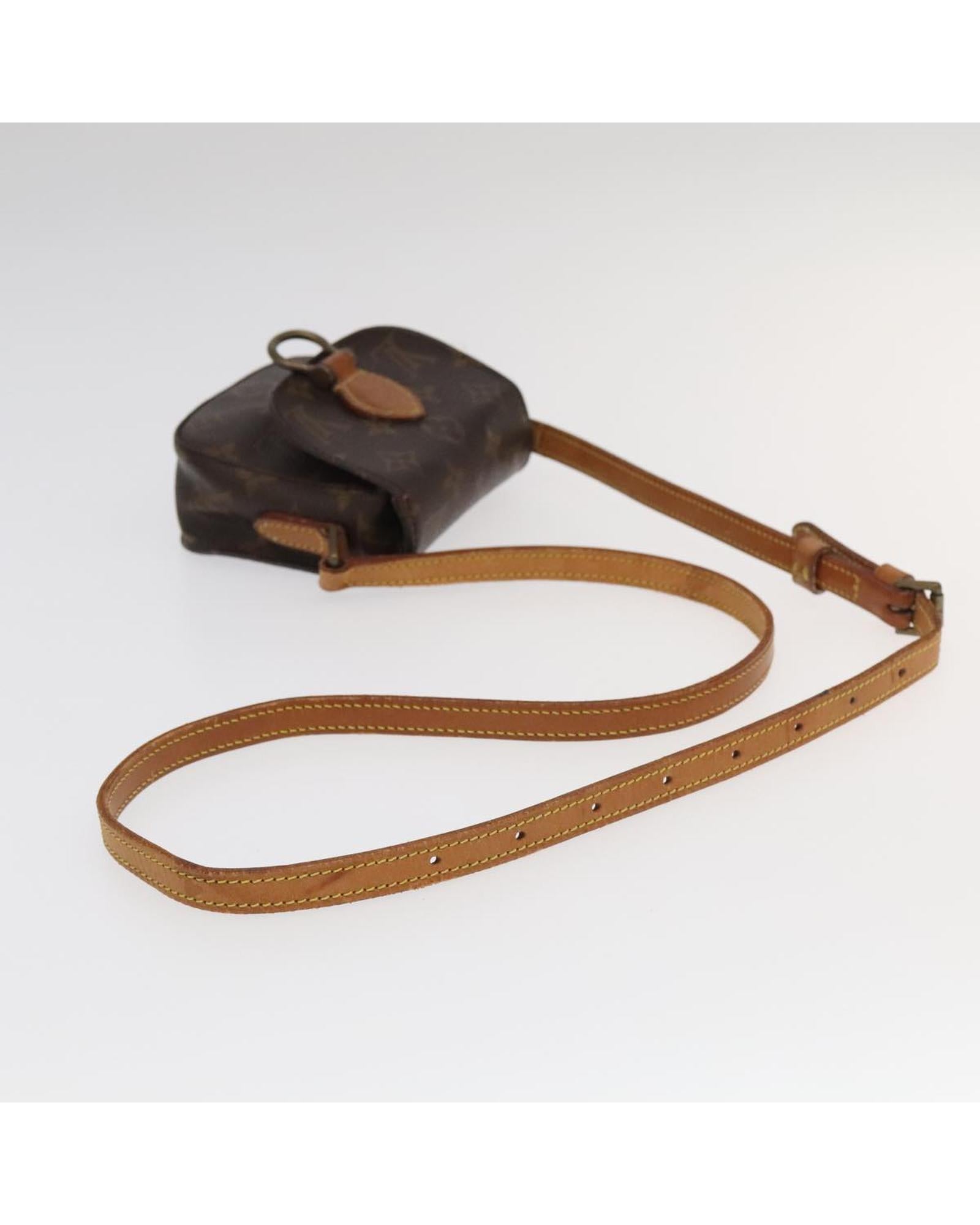 Monogram Canvas Shoulder Bag with Adjustable Strap and Classic Design