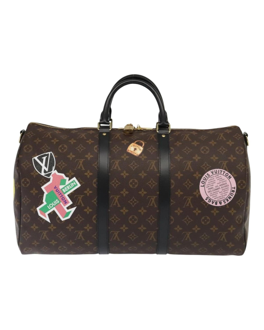 Monogram Canvas Keepall Bandouliere Bag with Dust Bag and Accessories