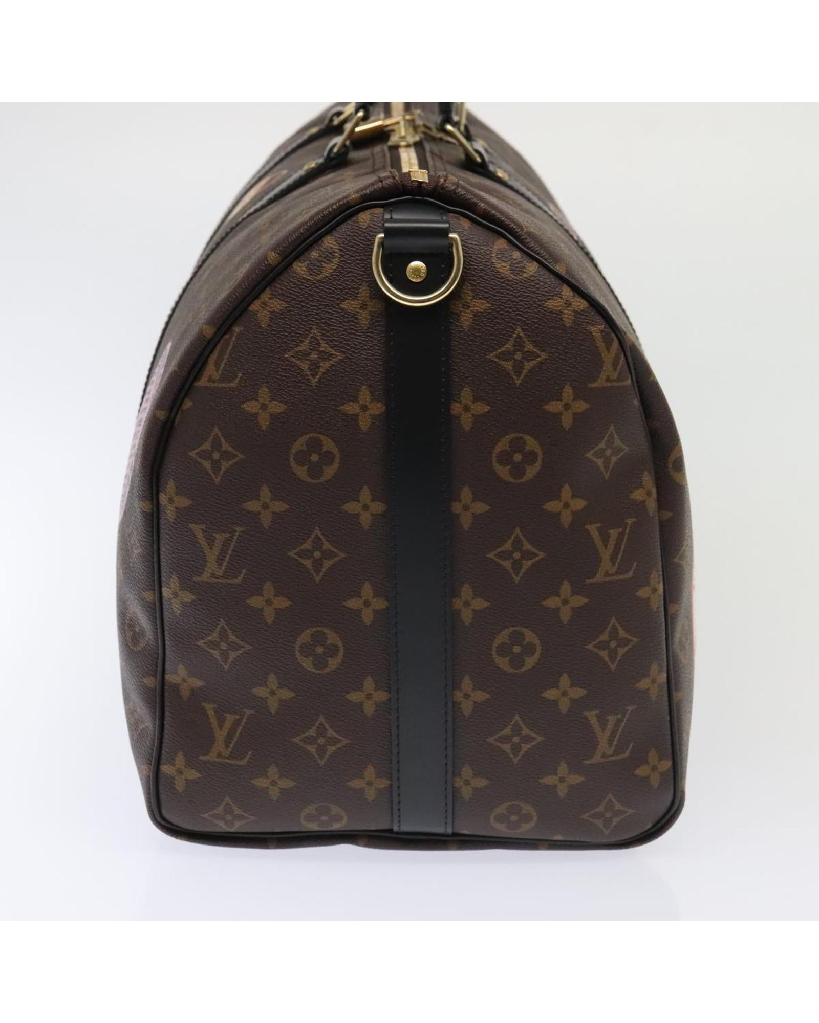 Monogram Canvas Keepall Bandouliere Bag with Dust Bag and Accessories