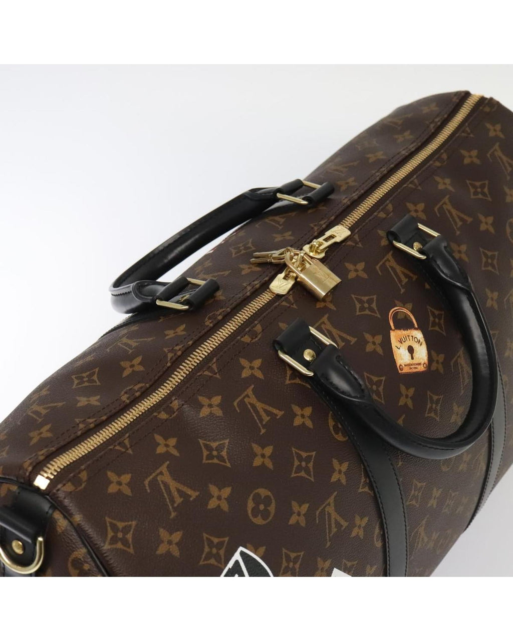 Monogram Canvas Keepall Bandouliere Bag with Dust Bag and Accessories