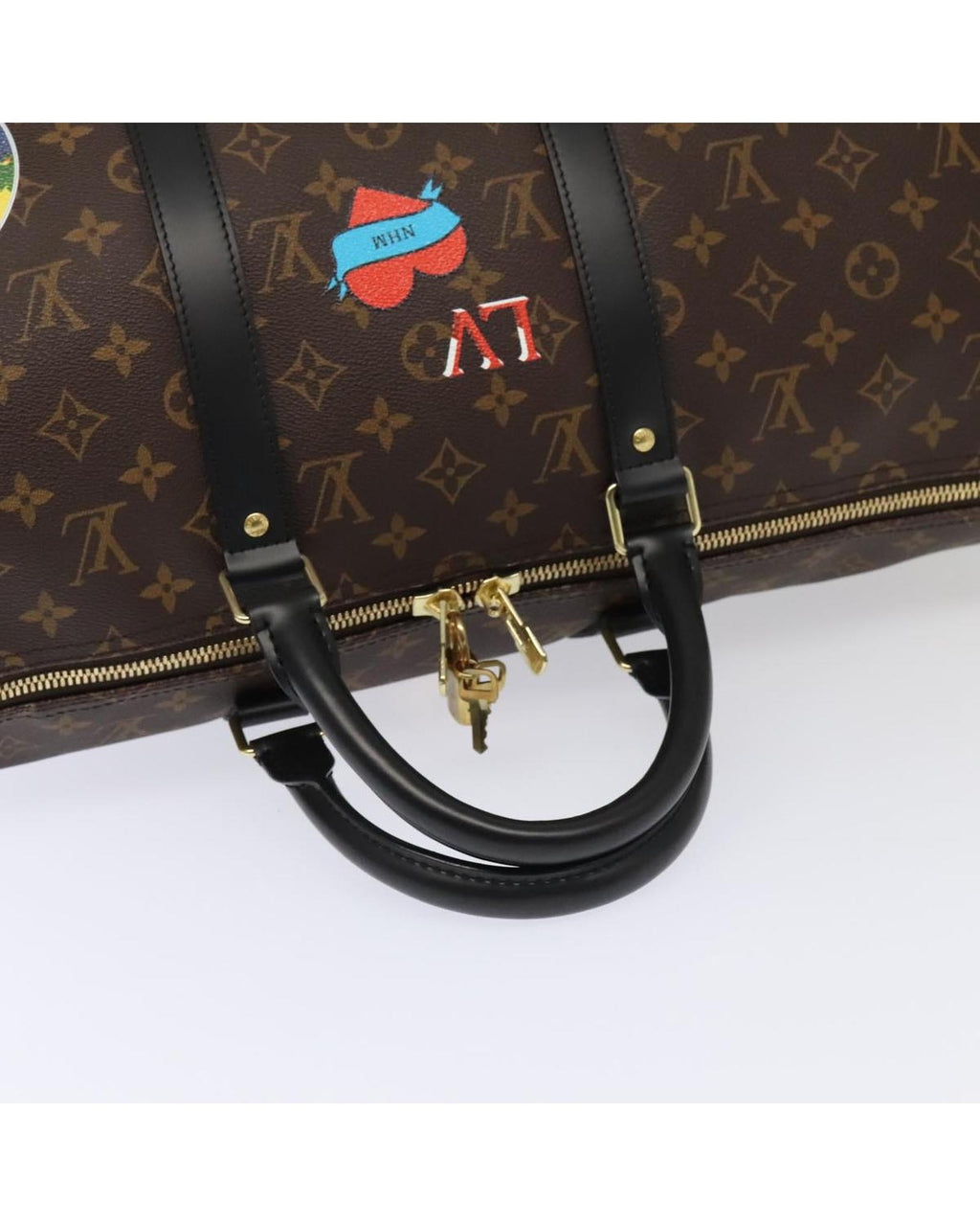 Monogram Canvas Keepall Bandouliere Bag with Dust Bag and Accessories
