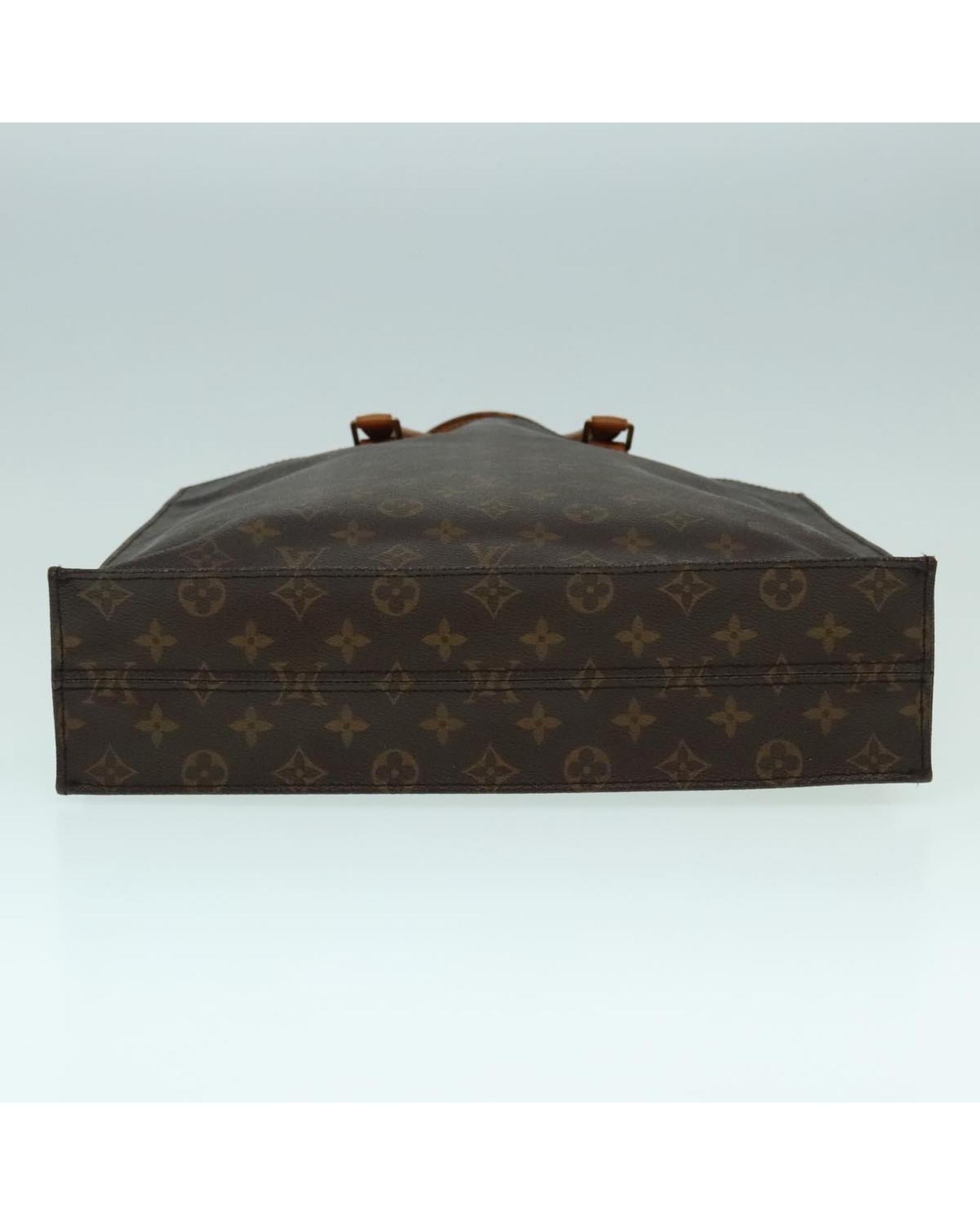 Monogram Canvas Sac Plat Handbag with Tobacco Scent and Wear