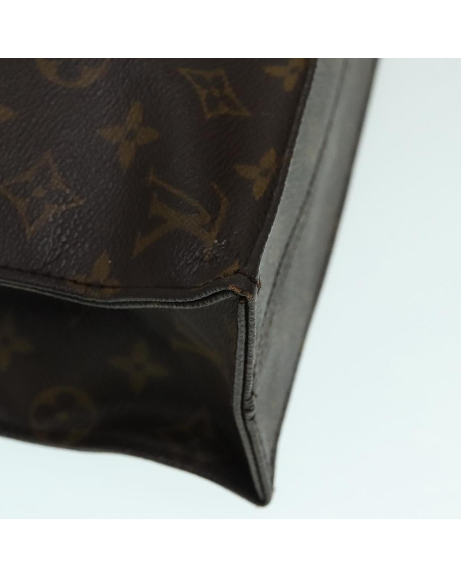 Monogram Canvas Sac Plat Handbag with Tobacco Scent and Wear