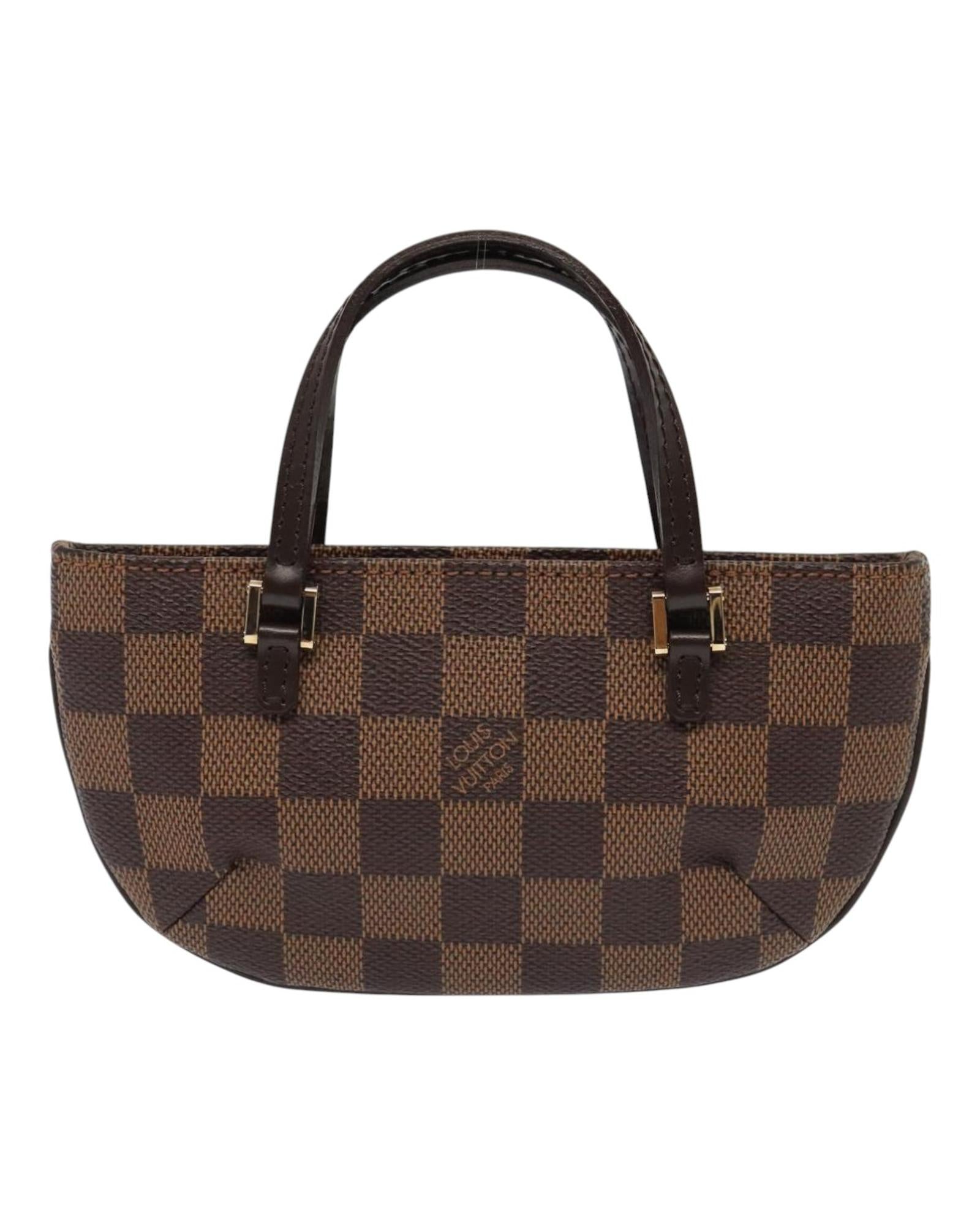 Damier Canvas Accessory Pouch with Dust Bag and Shoulder Strap