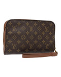 Monogram Canvas Clutch Bag with Multiple Compartments