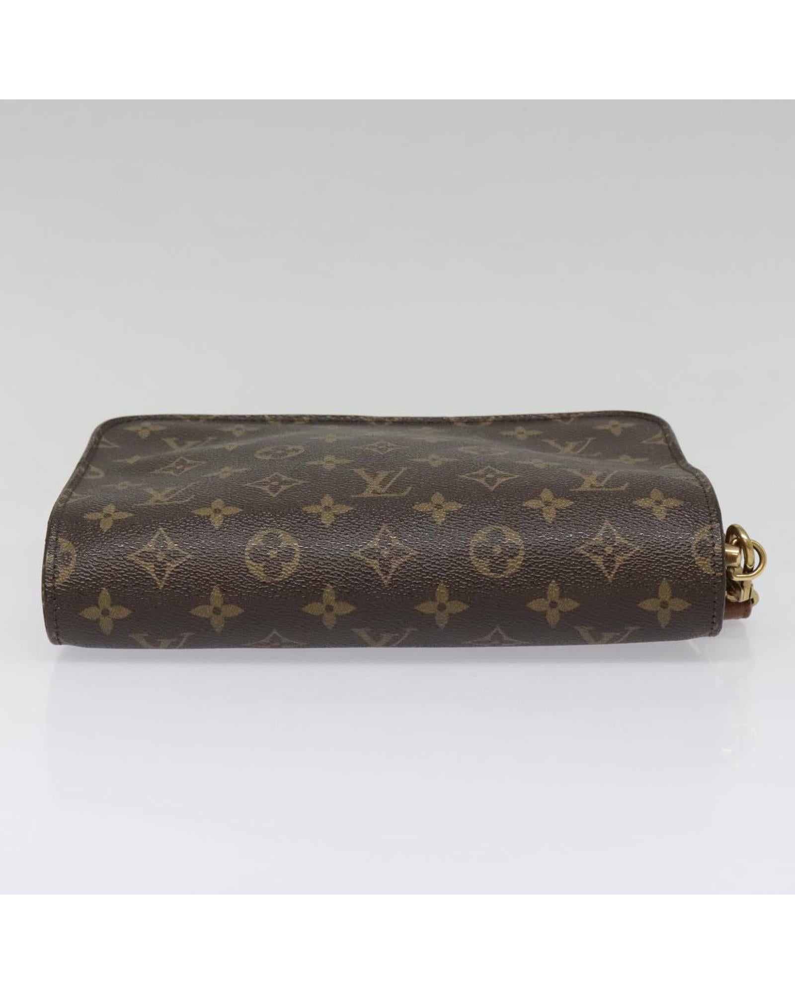 Monogram Canvas Clutch Bag with Multiple Compartments