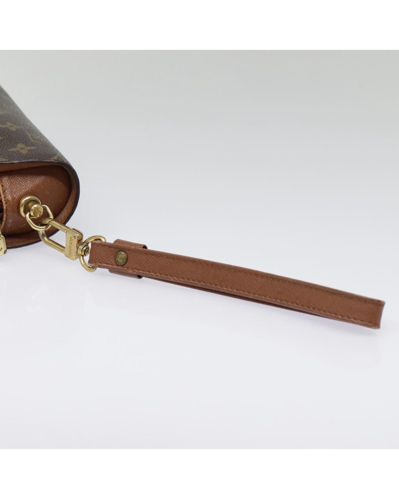 Monogram Canvas Clutch Bag with Multiple Compartments