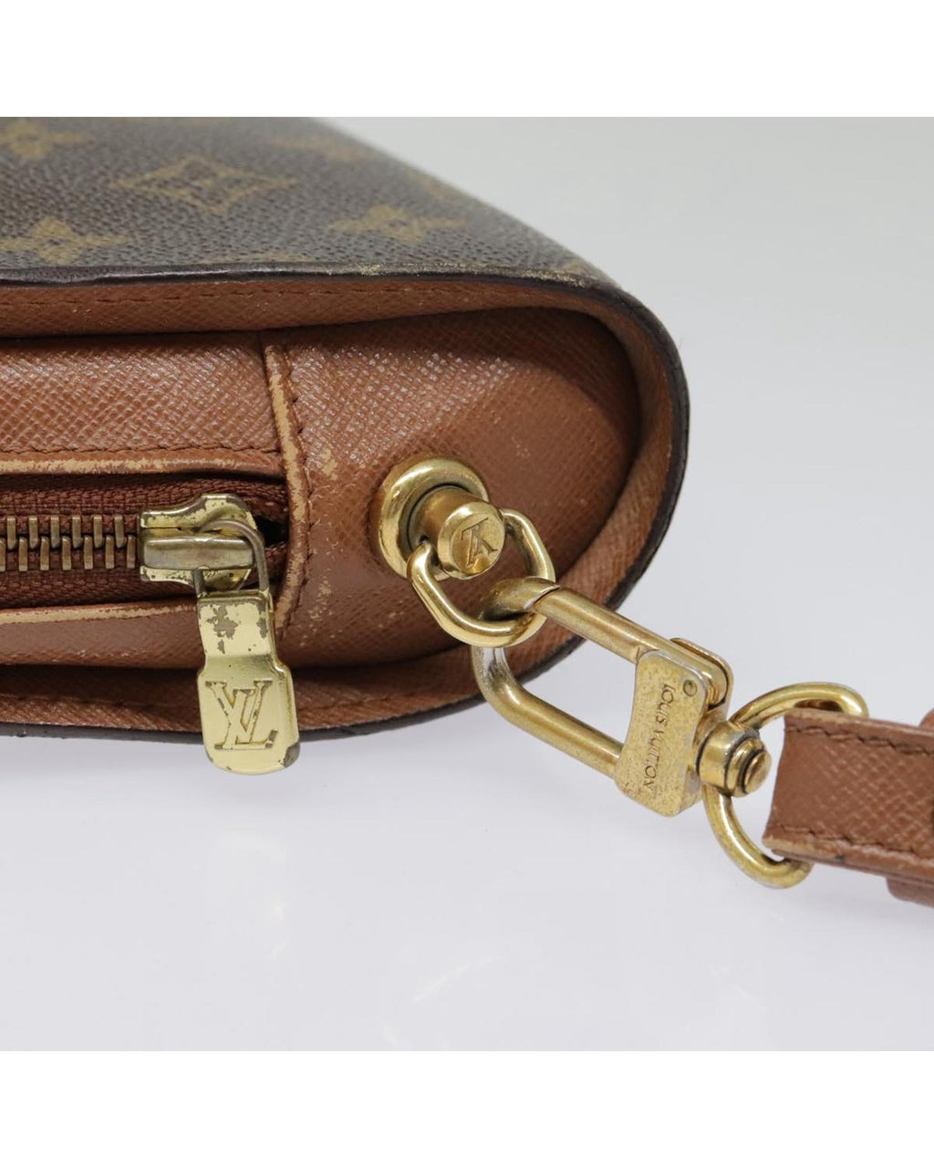 Monogram Canvas Clutch Bag with Multiple Compartments