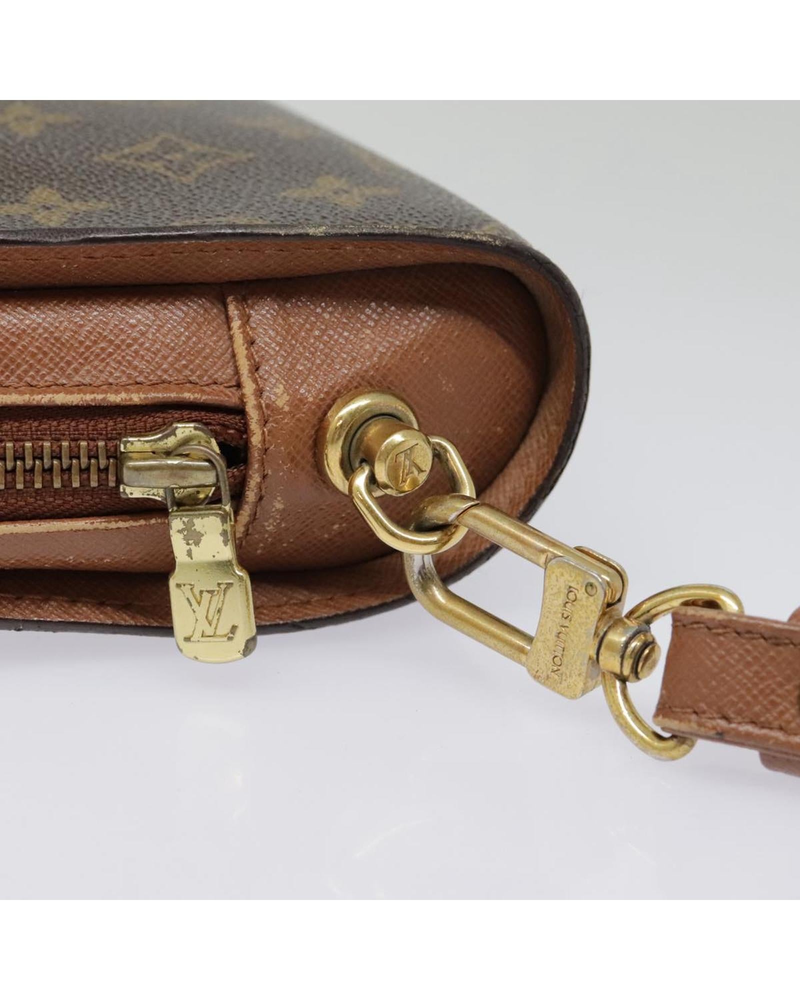 Monogram Canvas Clutch Bag with Multiple Compartments