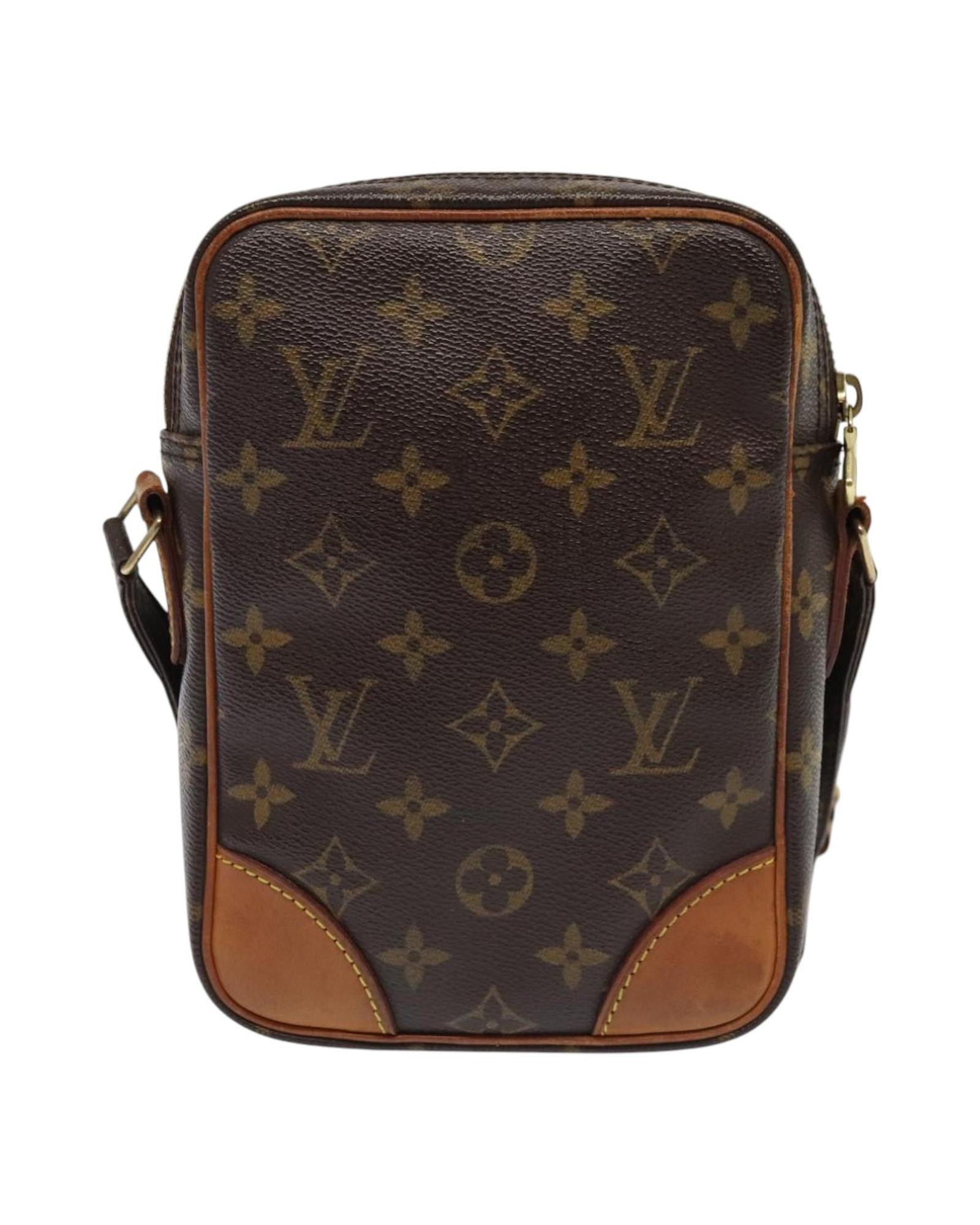 Monogram Canvas Shoulder Bag with Adjustable Strap