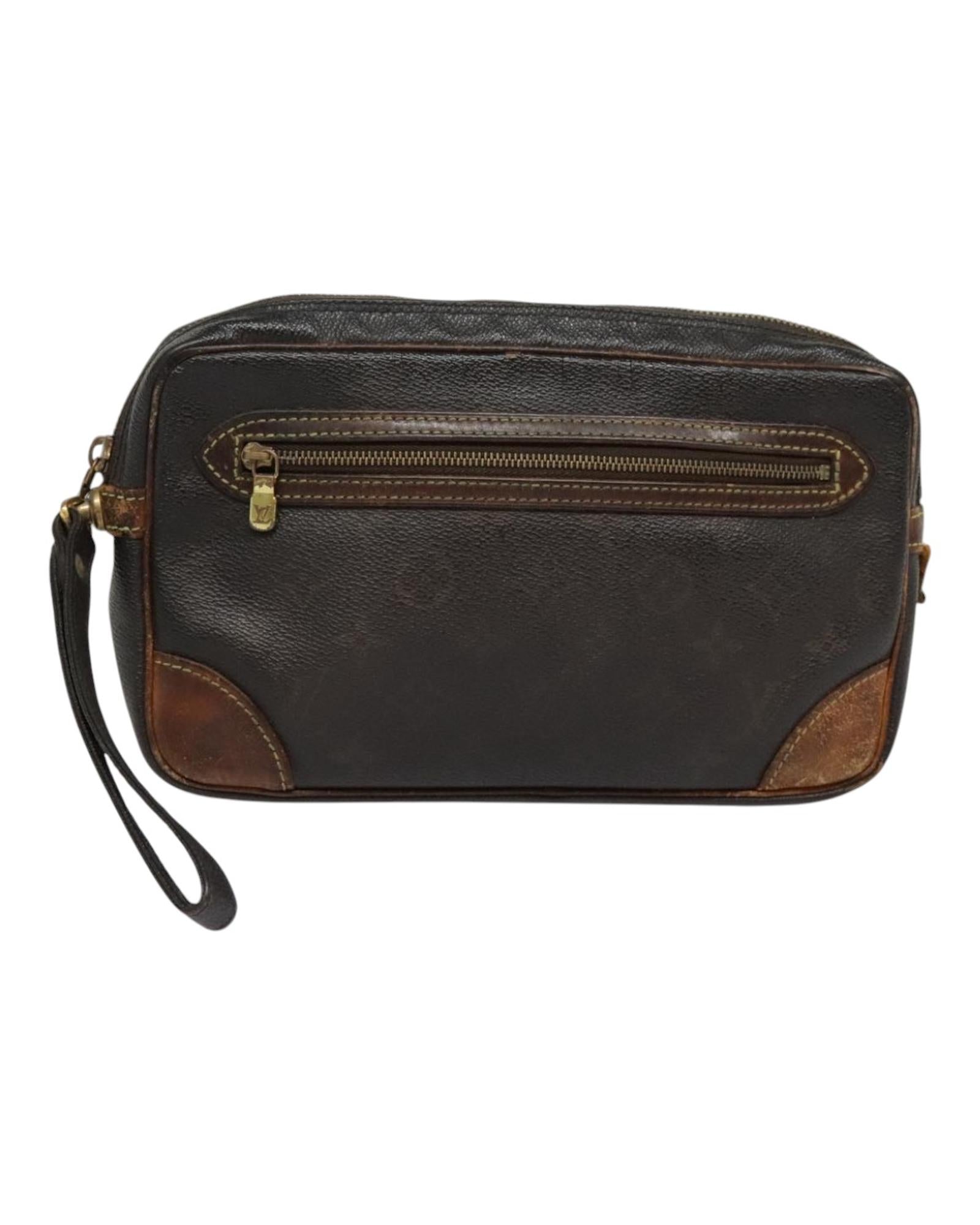 Monogram Clutch Bag with Wristlet Strap