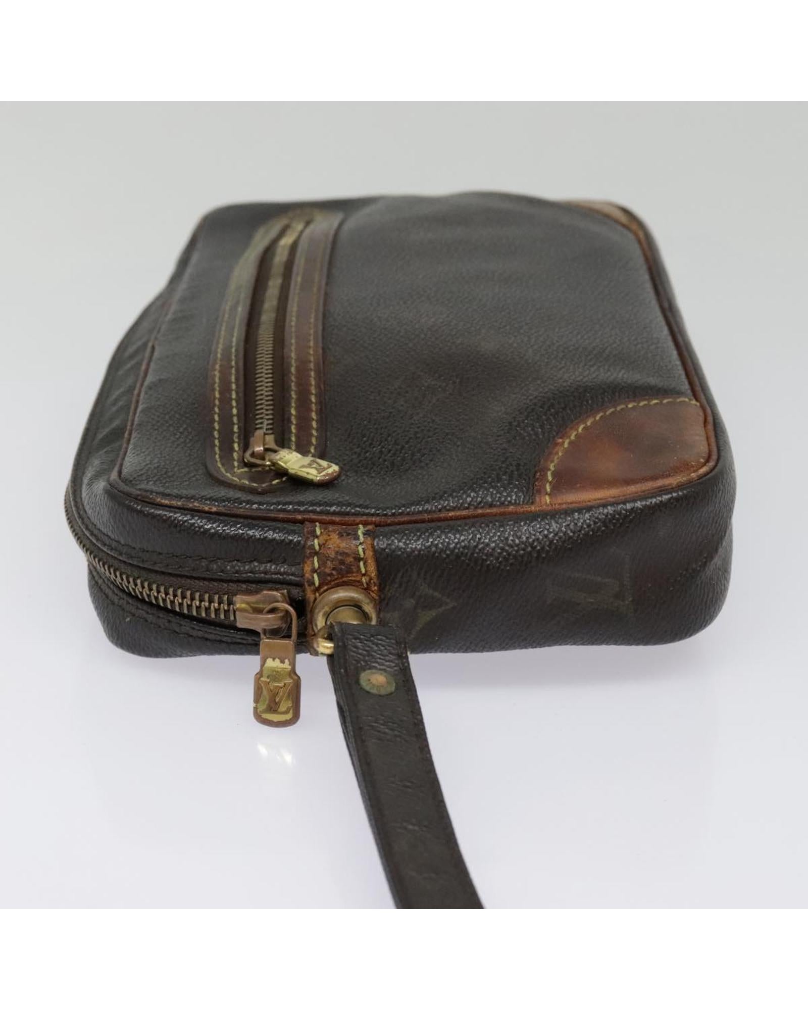 Monogram Clutch Bag with Wristlet Strap