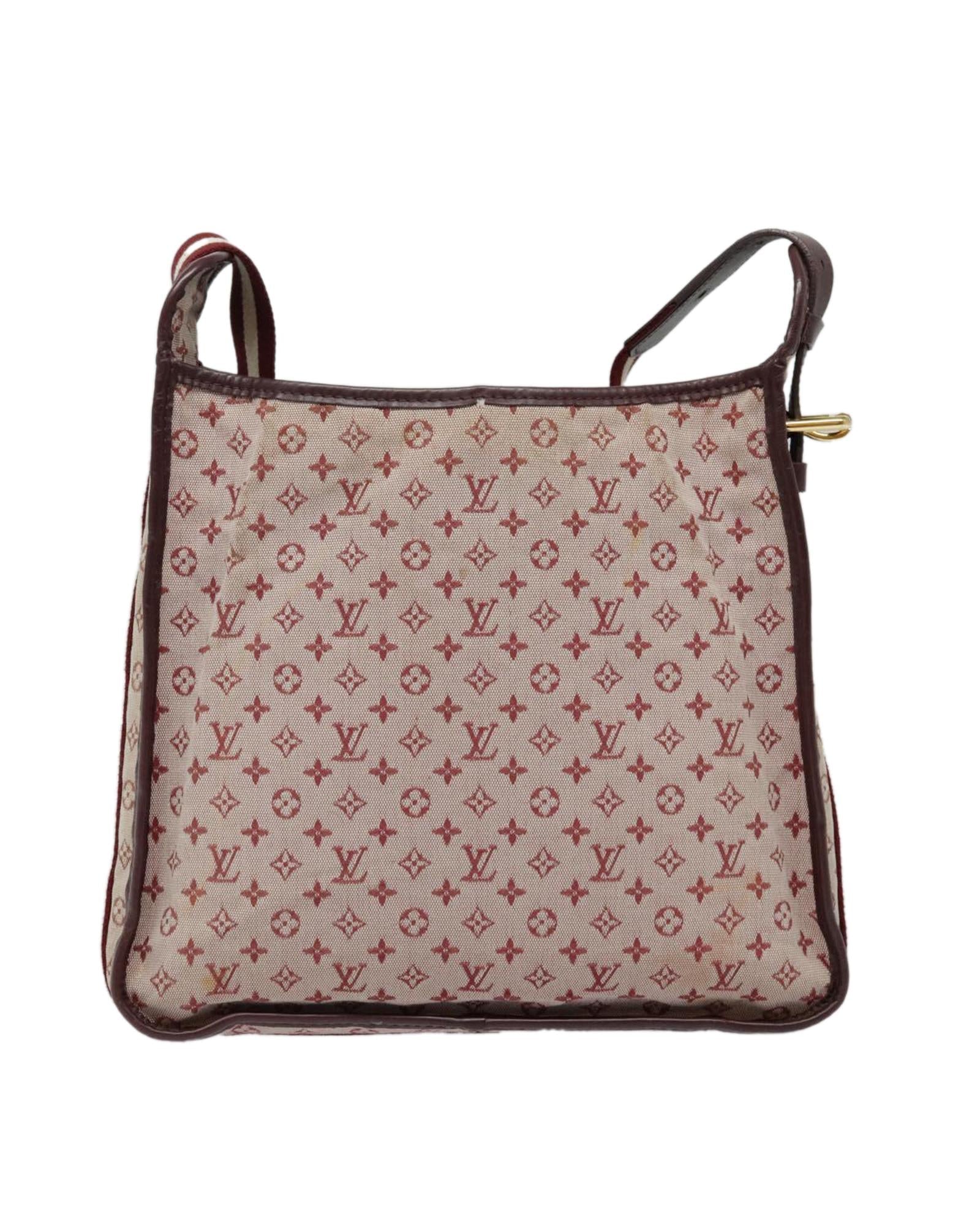 Monogram Mini Canvas Shoulder Bag with Adjustable Strap and Storage Odor