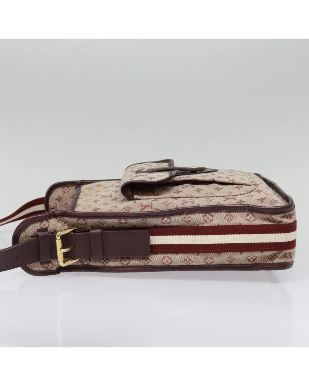 Monogram Mini Canvas Shoulder Bag with Adjustable Strap and Storage Odor