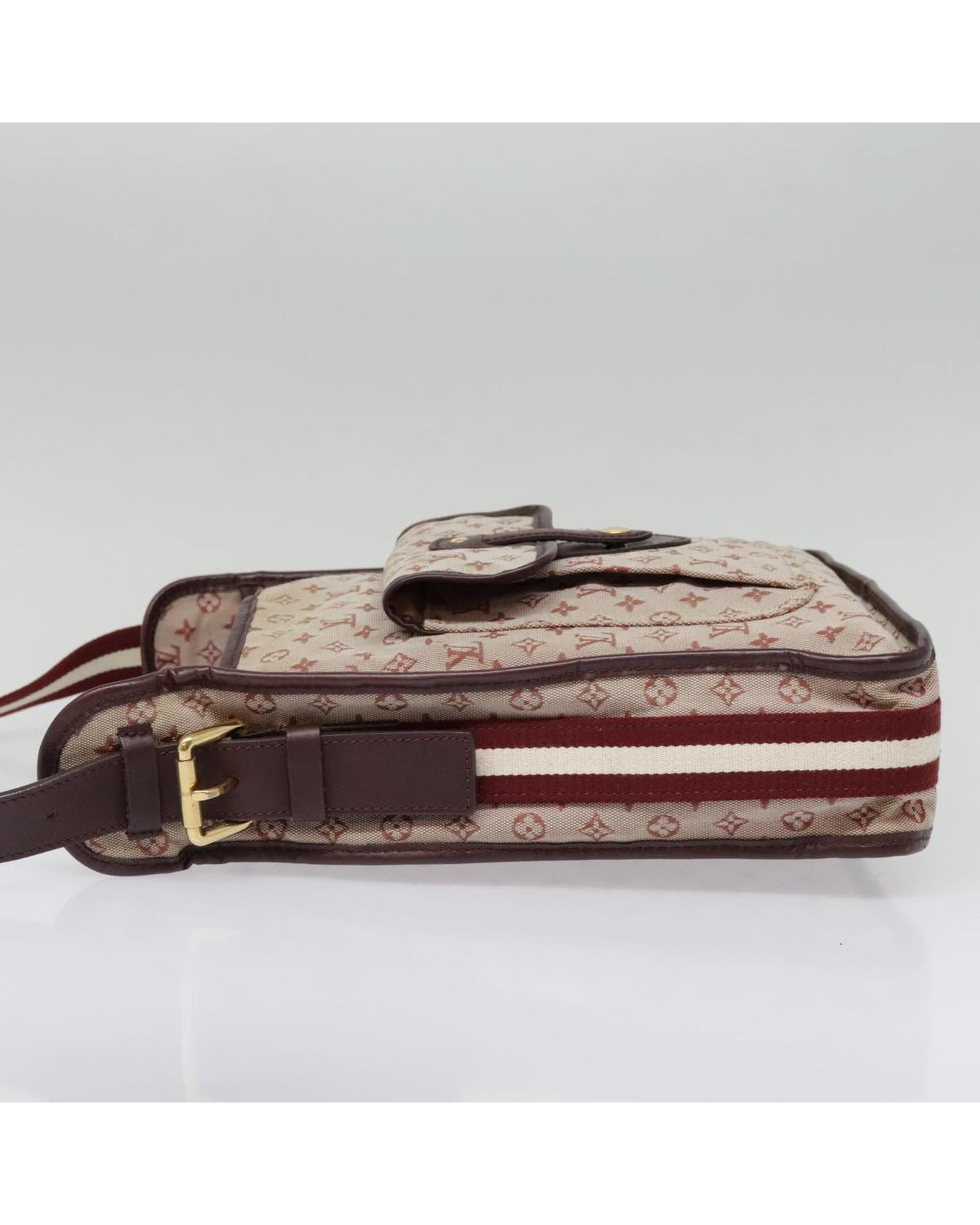 Monogram Mini Canvas Shoulder Bag with Adjustable Strap and Storage Odor