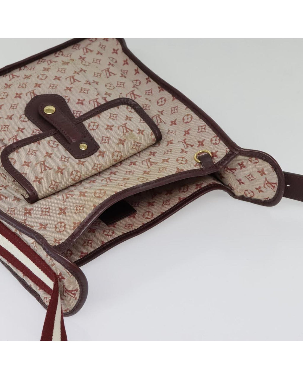 Monogram Mini Canvas Shoulder Bag with Adjustable Strap and Storage Odor