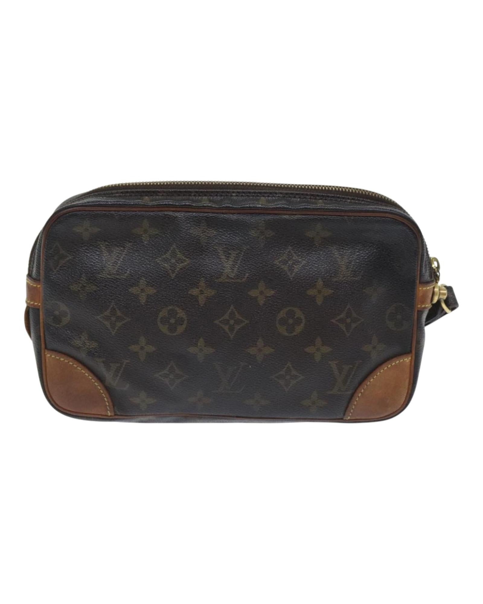 Monogram Canvas Clutch Bag with Wrist Strap