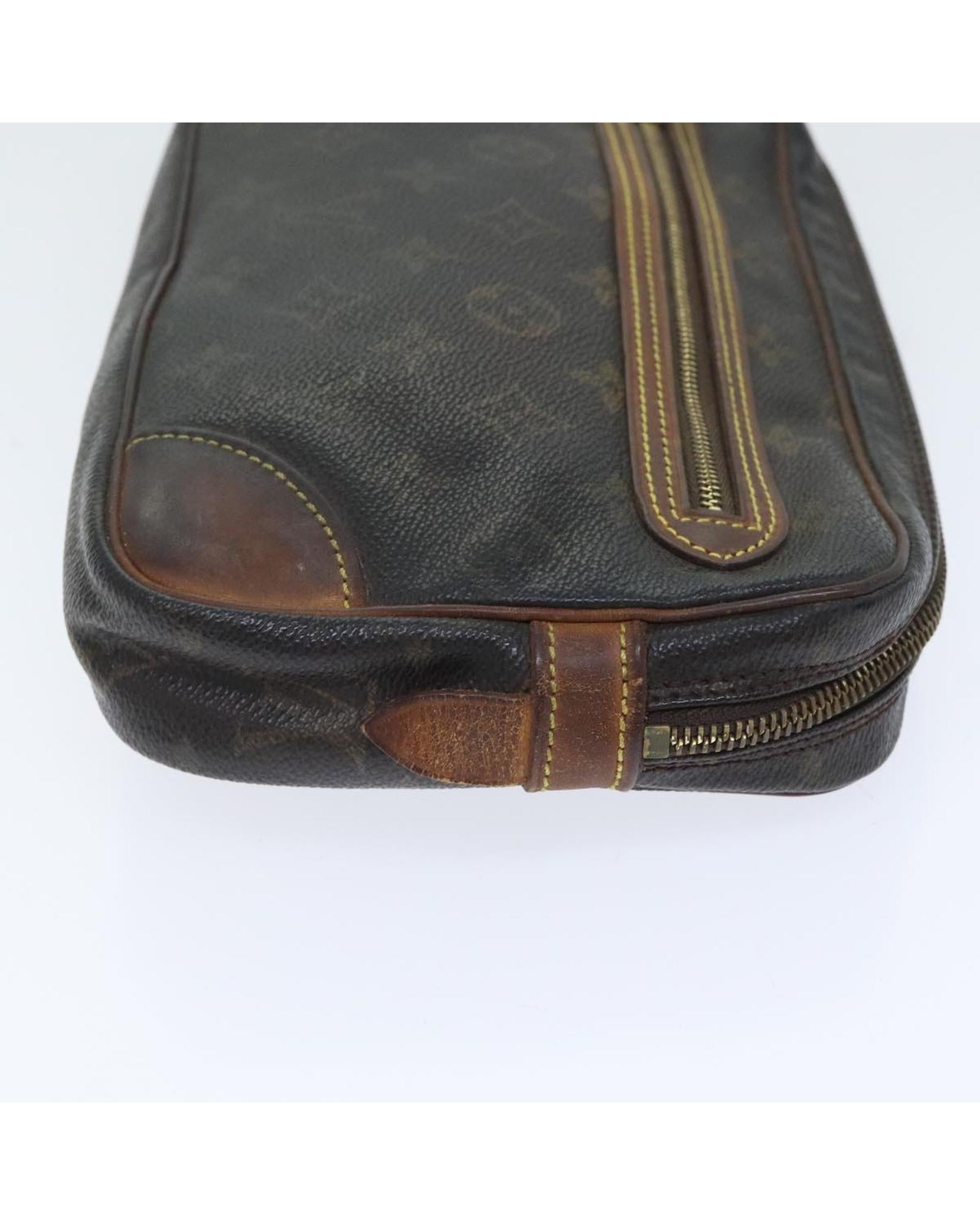 Monogram Canvas Clutch Bag with Wrist Strap