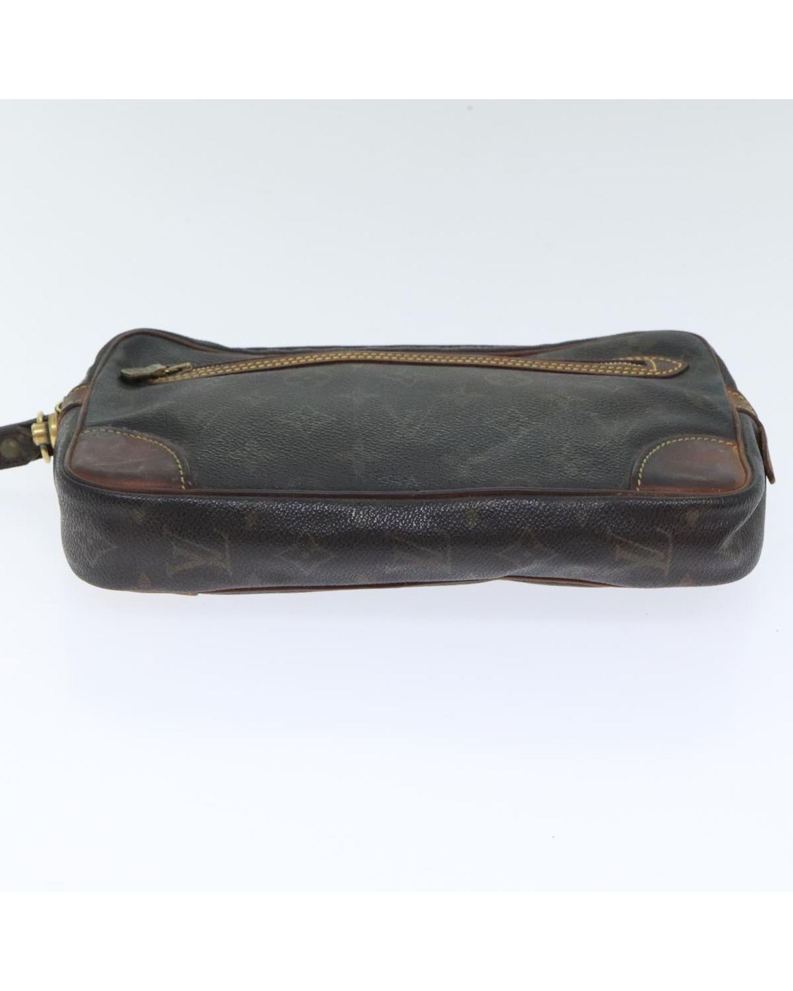 Monogram Canvas Clutch Bag with Wrist Strap