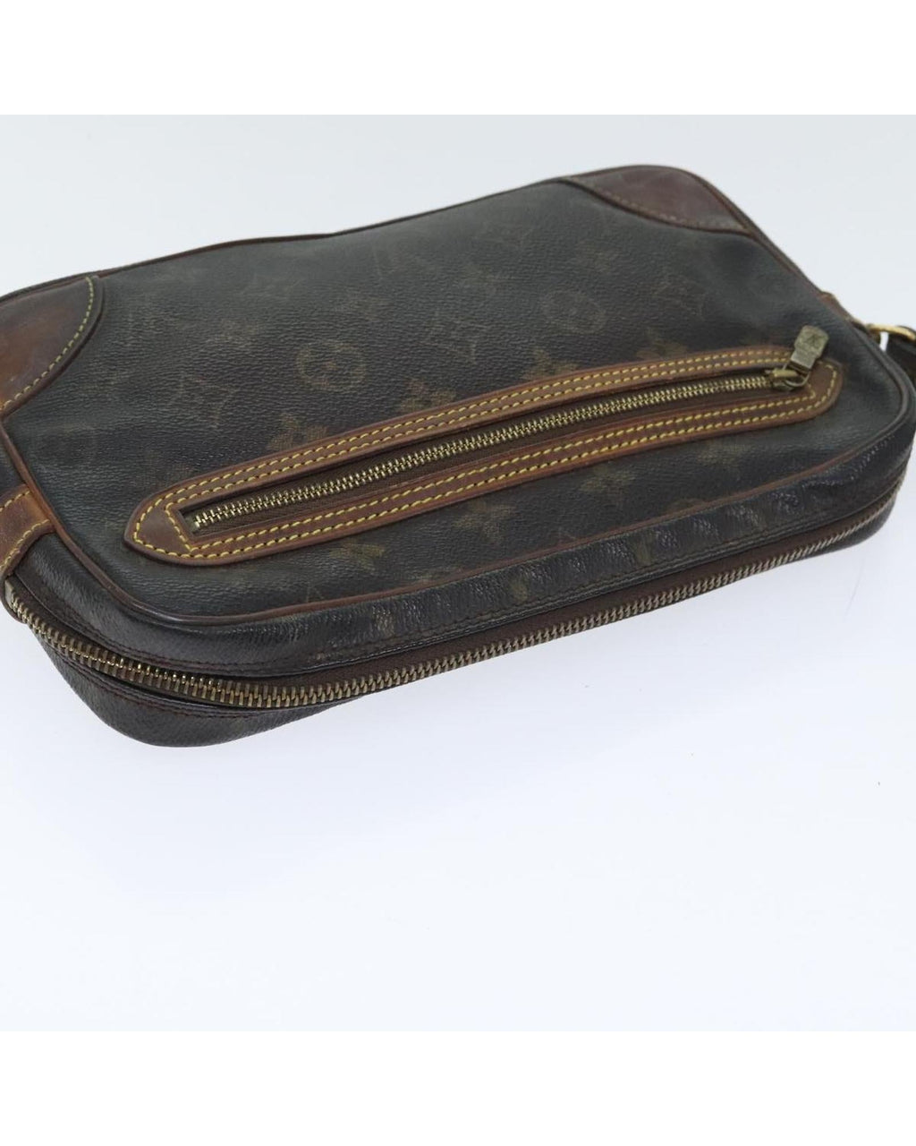 Monogram Canvas Clutch Bag with Wrist Strap