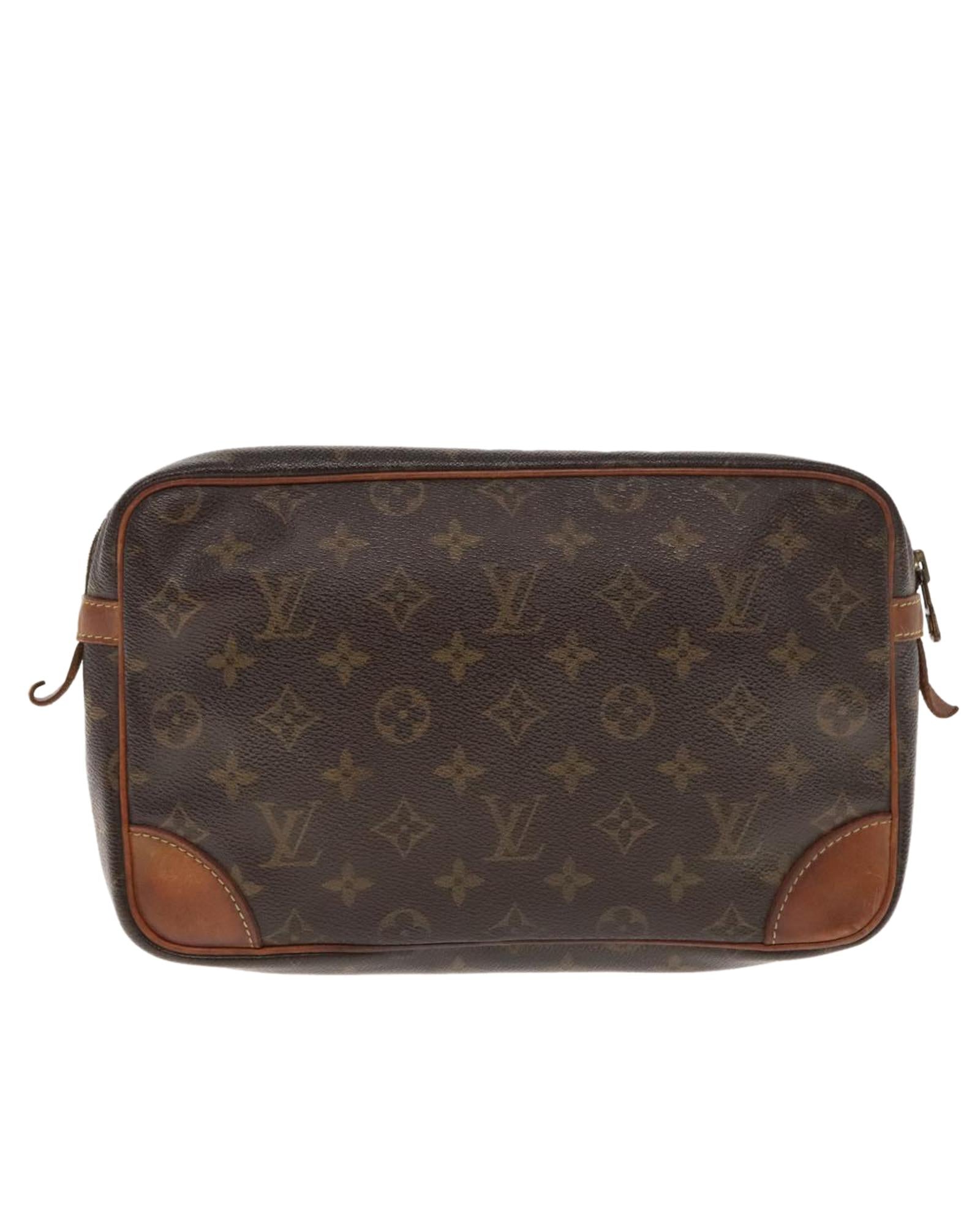 Monogram Compiegne 28 Clutch Bag with  LV Design