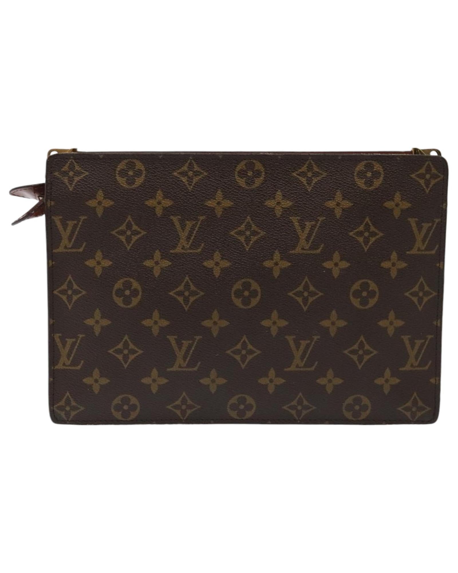 Monogram Canvas Shoulder Bag with Zippered Pocket