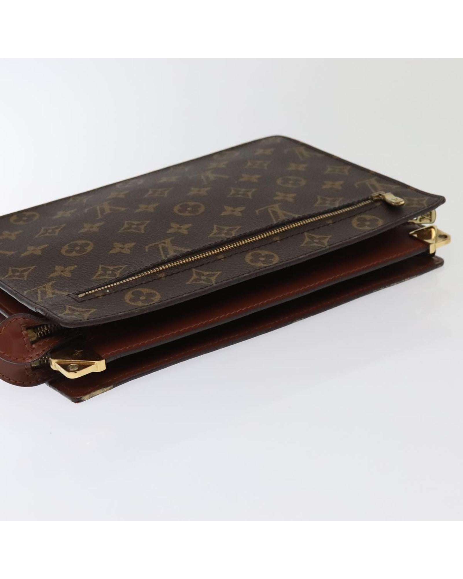 Monogram Canvas Shoulder Bag with Zippered Pocket