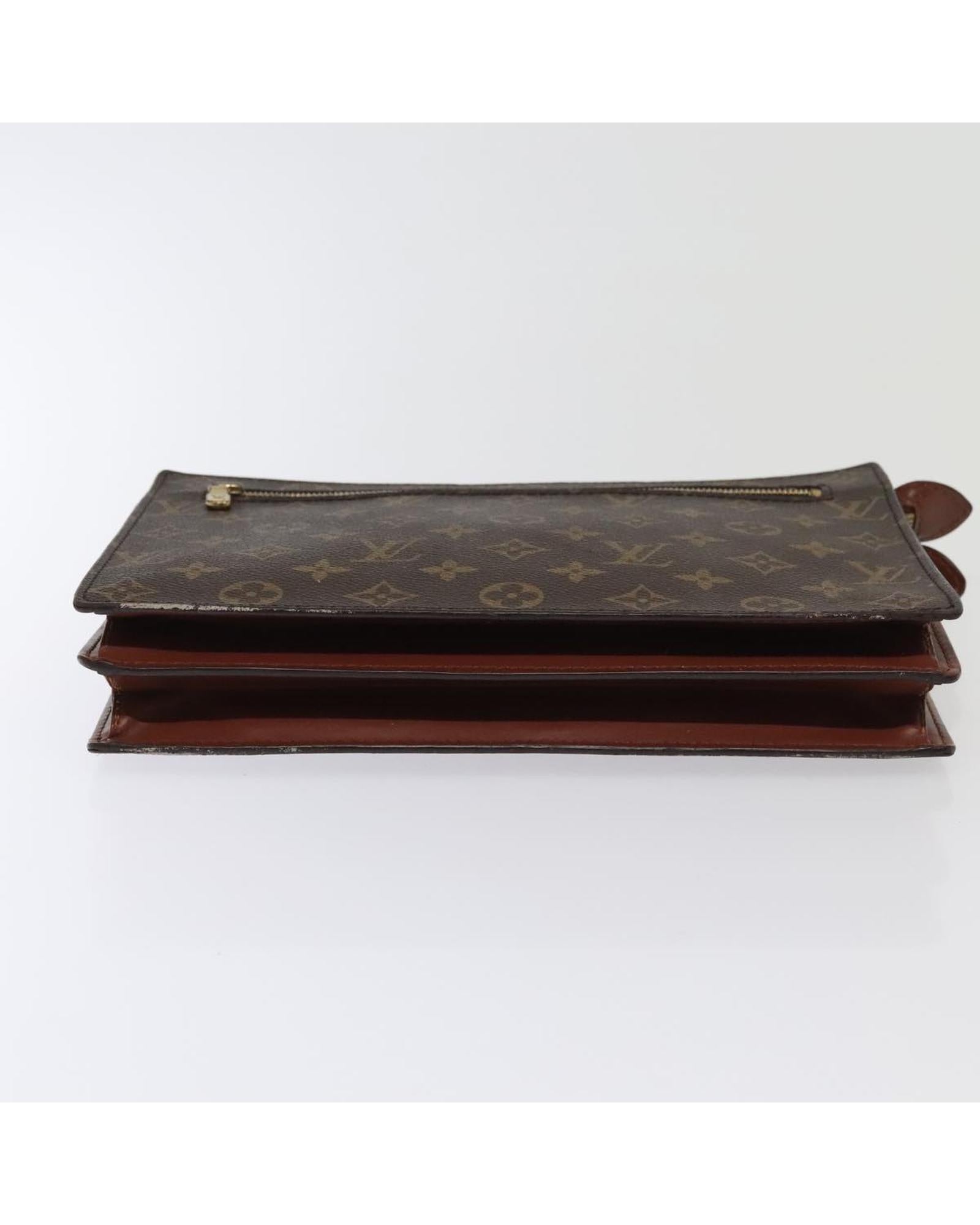 Monogram Canvas Shoulder Bag with Zippered Pocket