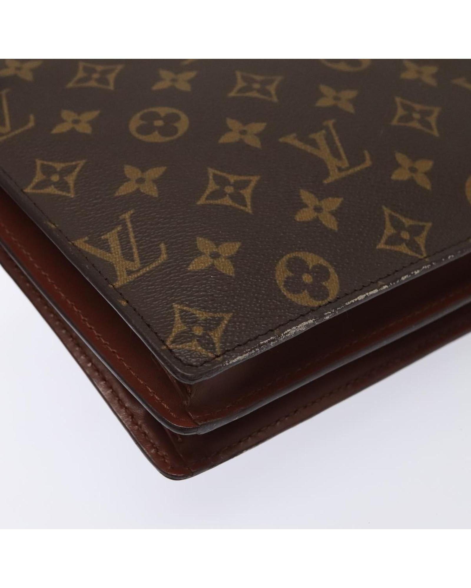 Monogram Canvas Shoulder Bag with Zippered Pocket