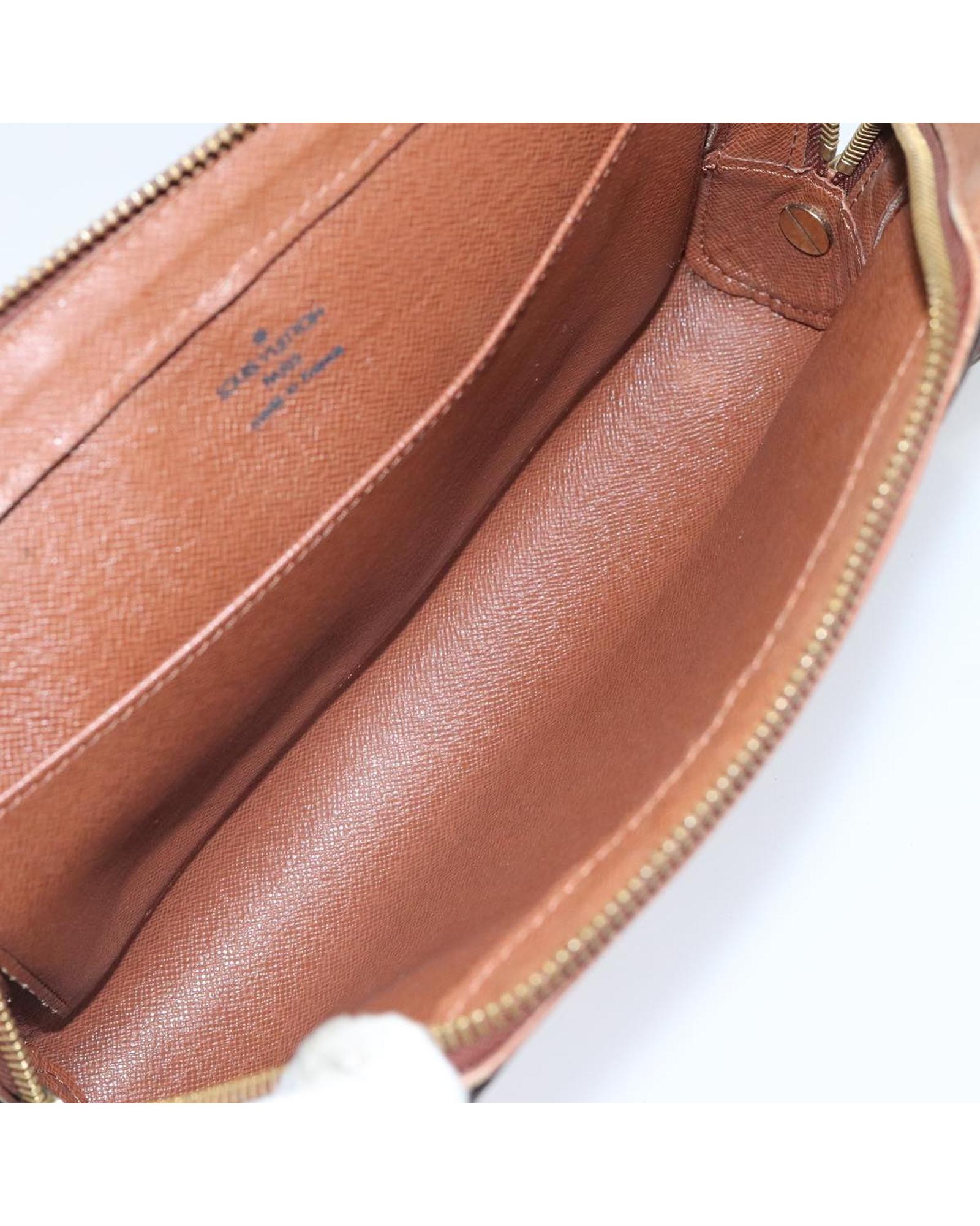 Monogram Canvas Clutch Bag with Zipper Closure