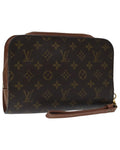 Monogram Canvas Clutch Bag with Zipper Closure