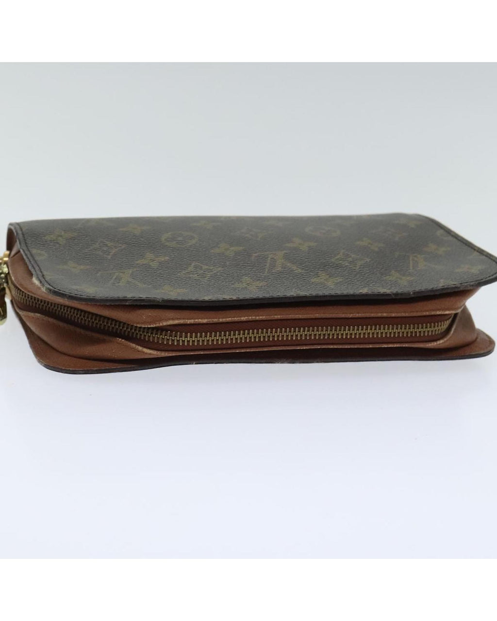 Monogram Canvas Clutch Bag with Zipper Closure