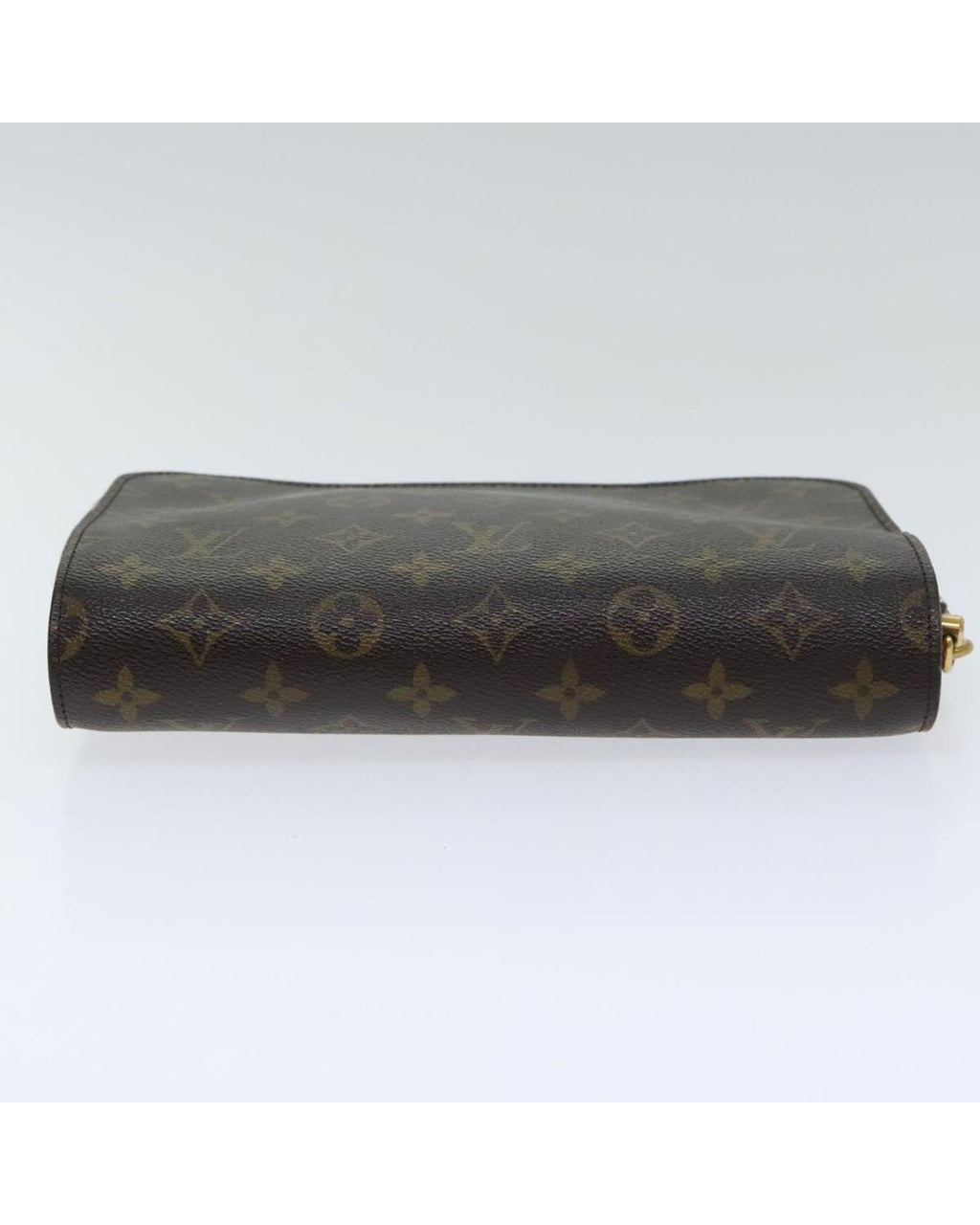 Monogram Canvas Clutch Bag with Zipper Closure